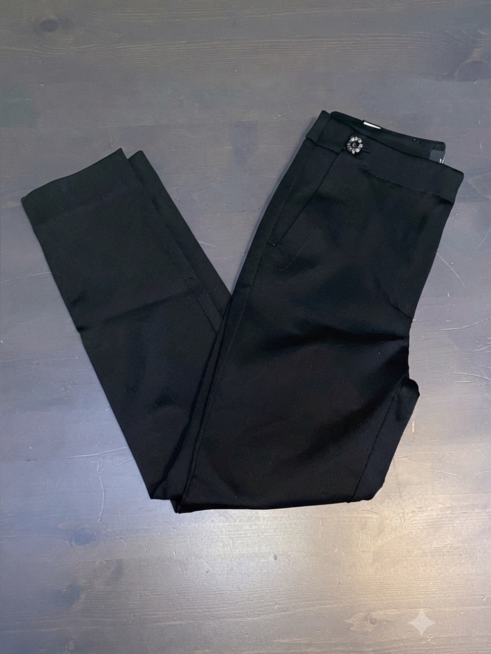 White House Black Market The Slim Ankle Pants Black Jewel Button Trousers 0